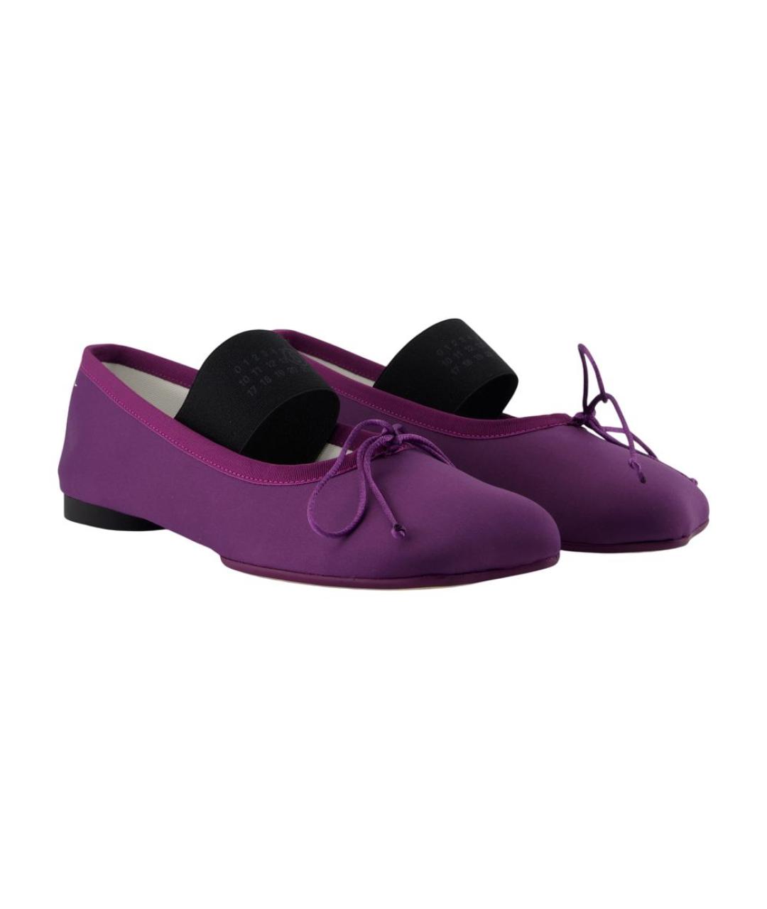 MM6 MAISON MARGIELA Фиолетовые синтетические балетки, фото 2