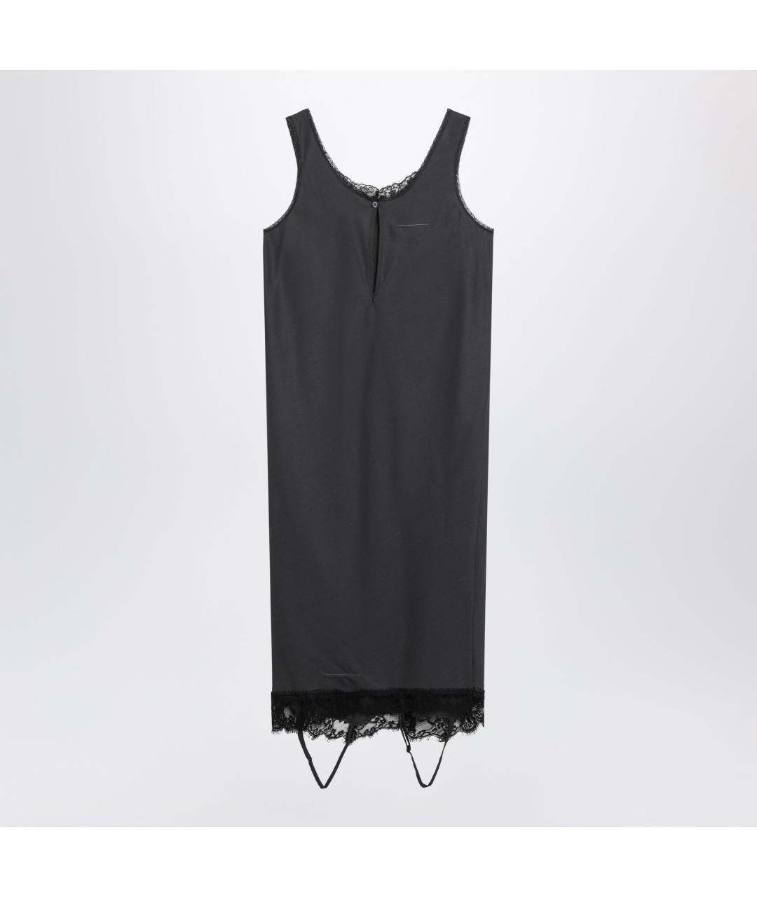 MM6 MAISON MARGIELA Серое вискозное повседневное платье, фото 2