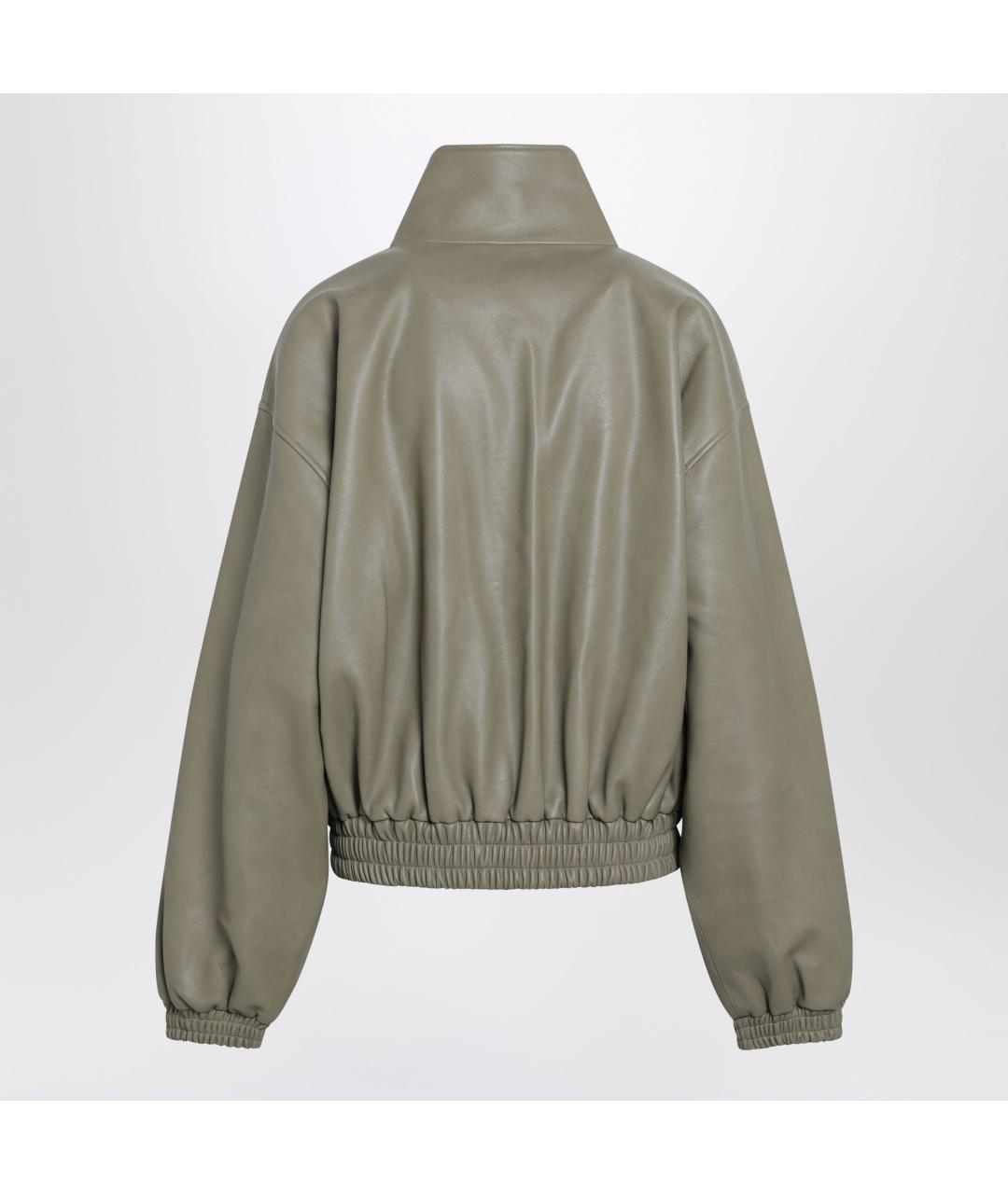 THE FRANKIE SHOP Зеленая кожаная куртка, фото 2