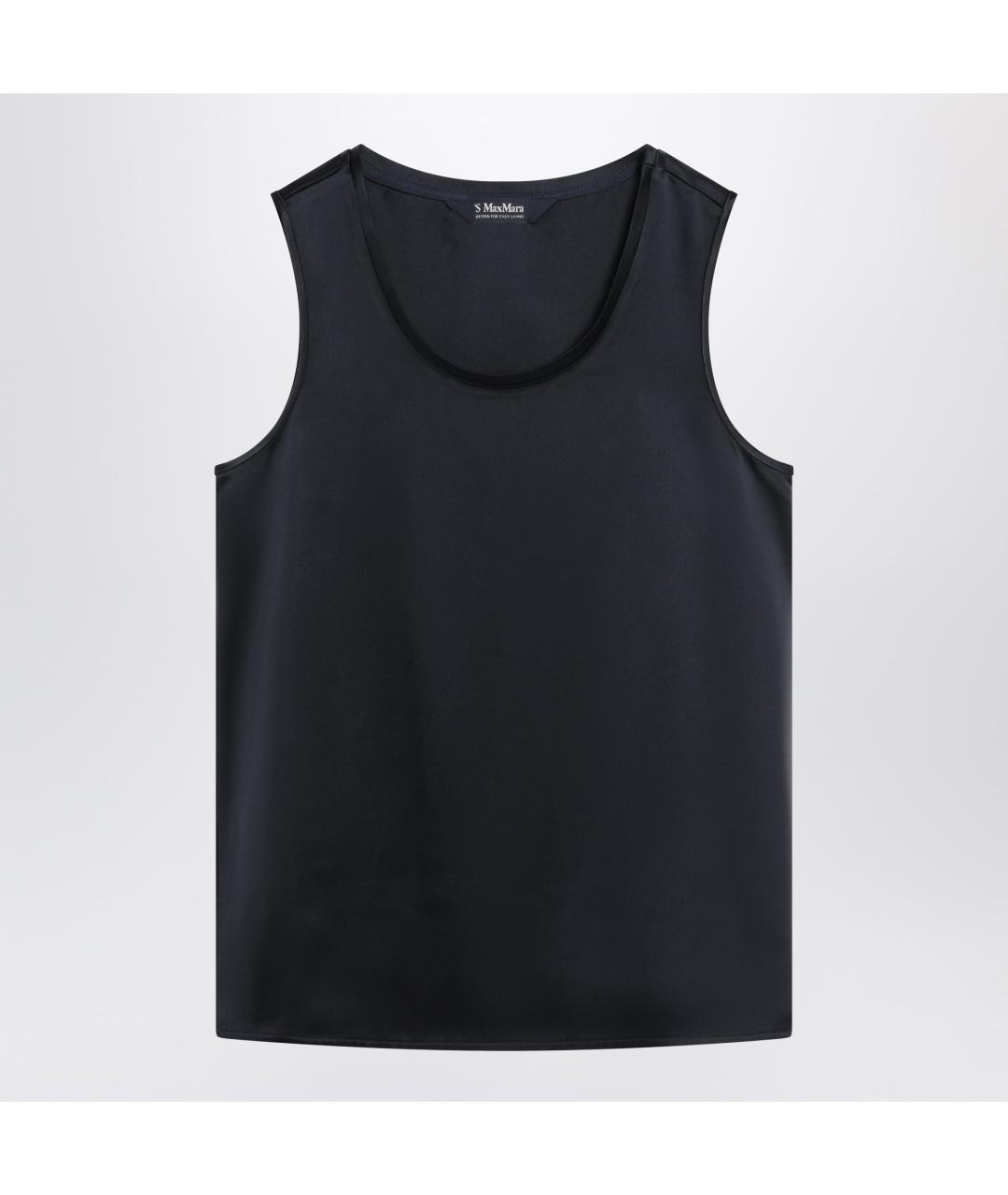 'S MAX MARA Синяя вискозная майка, фото 3
