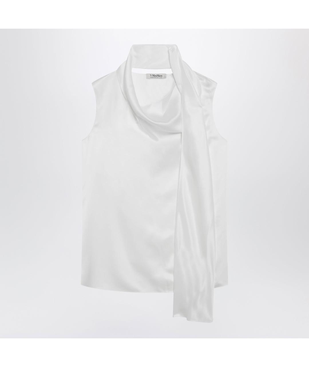 'S MAX MARA Белая вискозная майка, фото 3