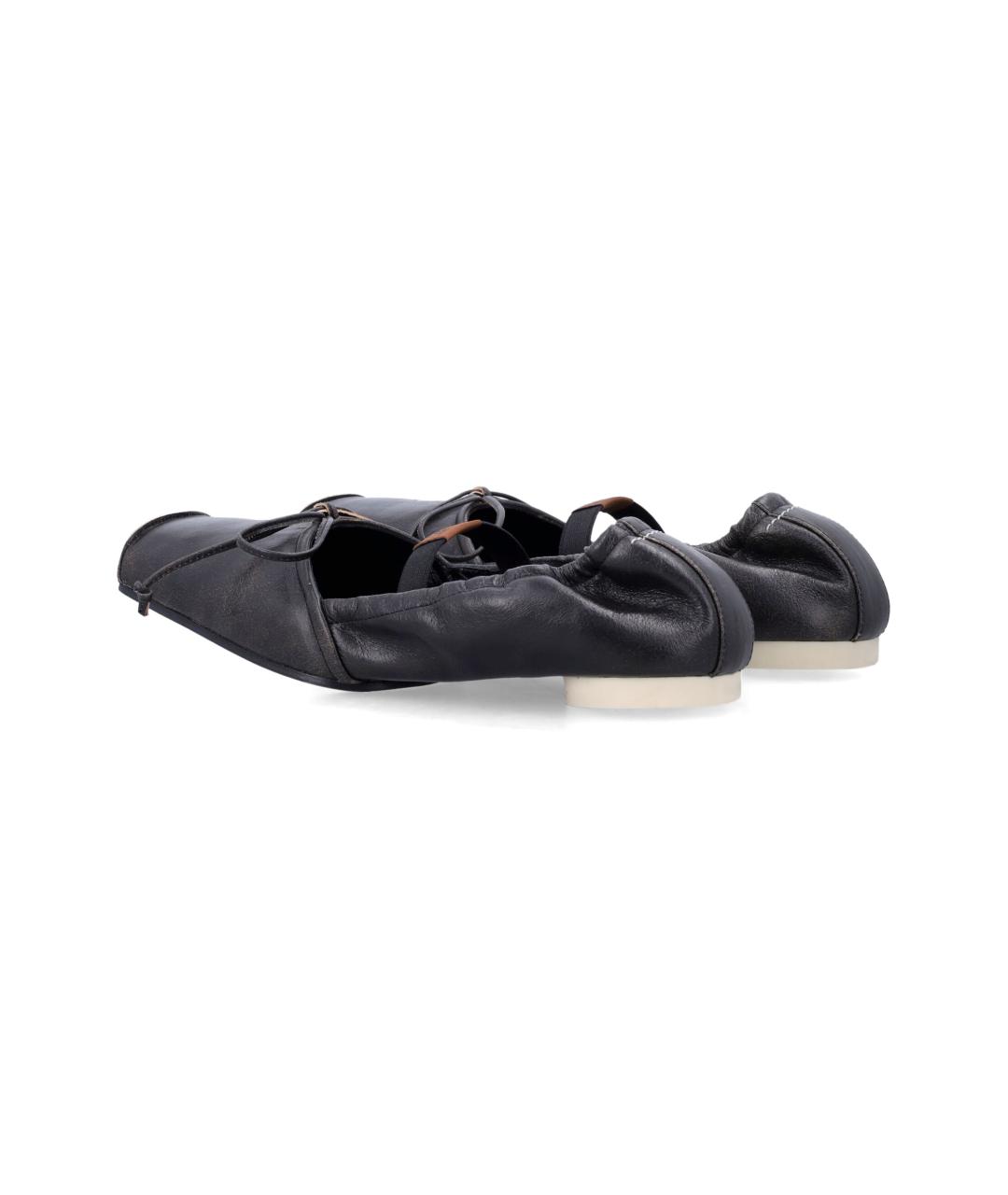 MM6 MAISON MARGIELA Черные кожаные балетки, фото 3