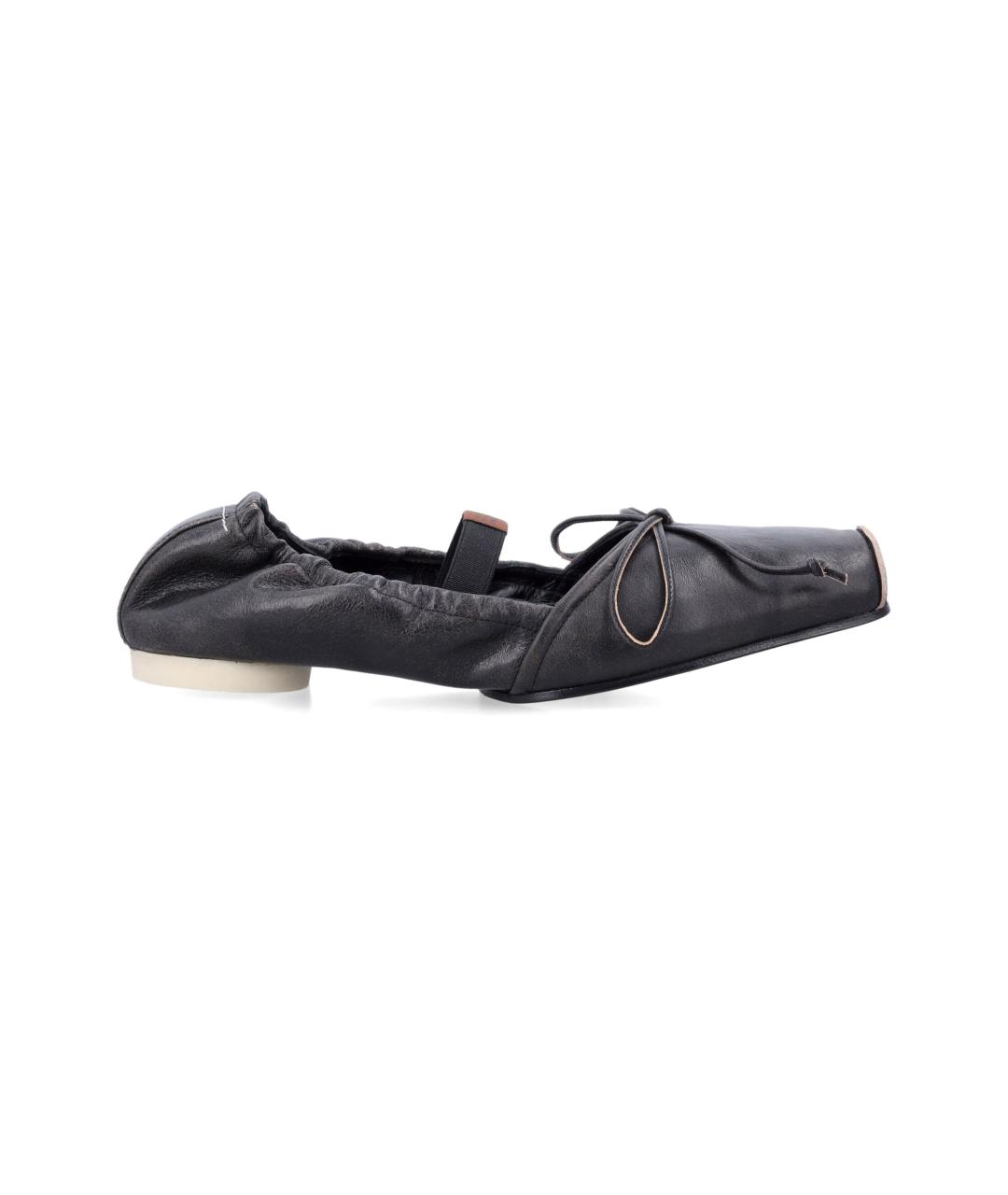 MM6 MAISON MARGIELA Черные кожаные балетки, фото 1