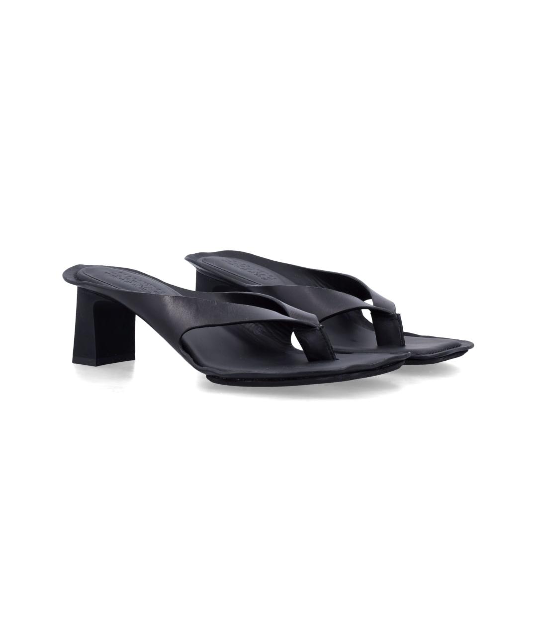 MM6 MAISON MARGIELA Черные кожаные сандалии, фото 2