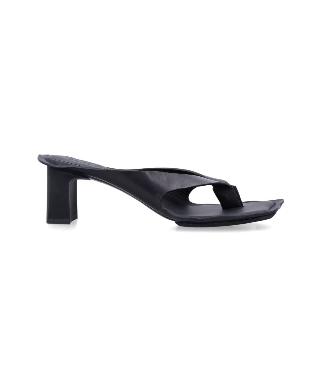 MM6 MAISON MARGIELA Черные кожаные сандалии, фото 1