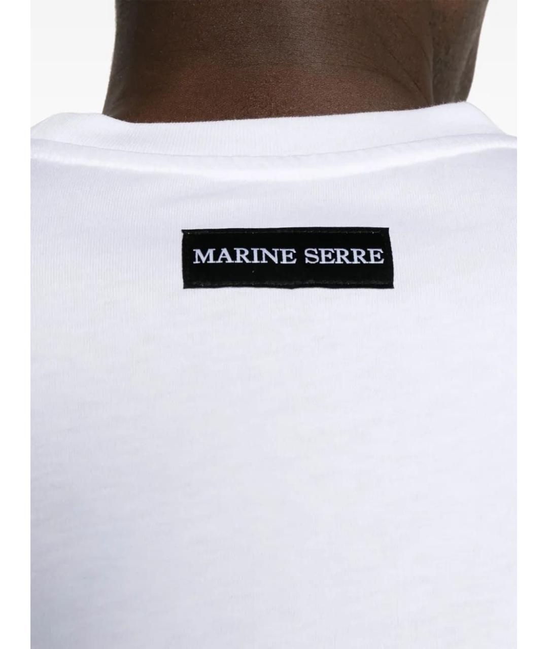 MARINE SERRE Белая хлопковая футболка, фото 4