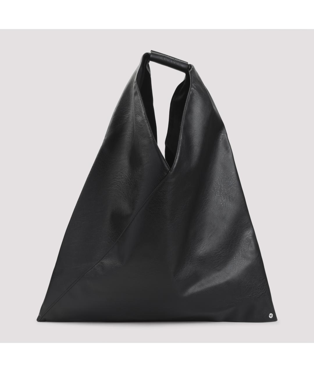 MM6 MAISON MARGIELA Черная сумка с короткими ручками из искусственной кожи, фото 2