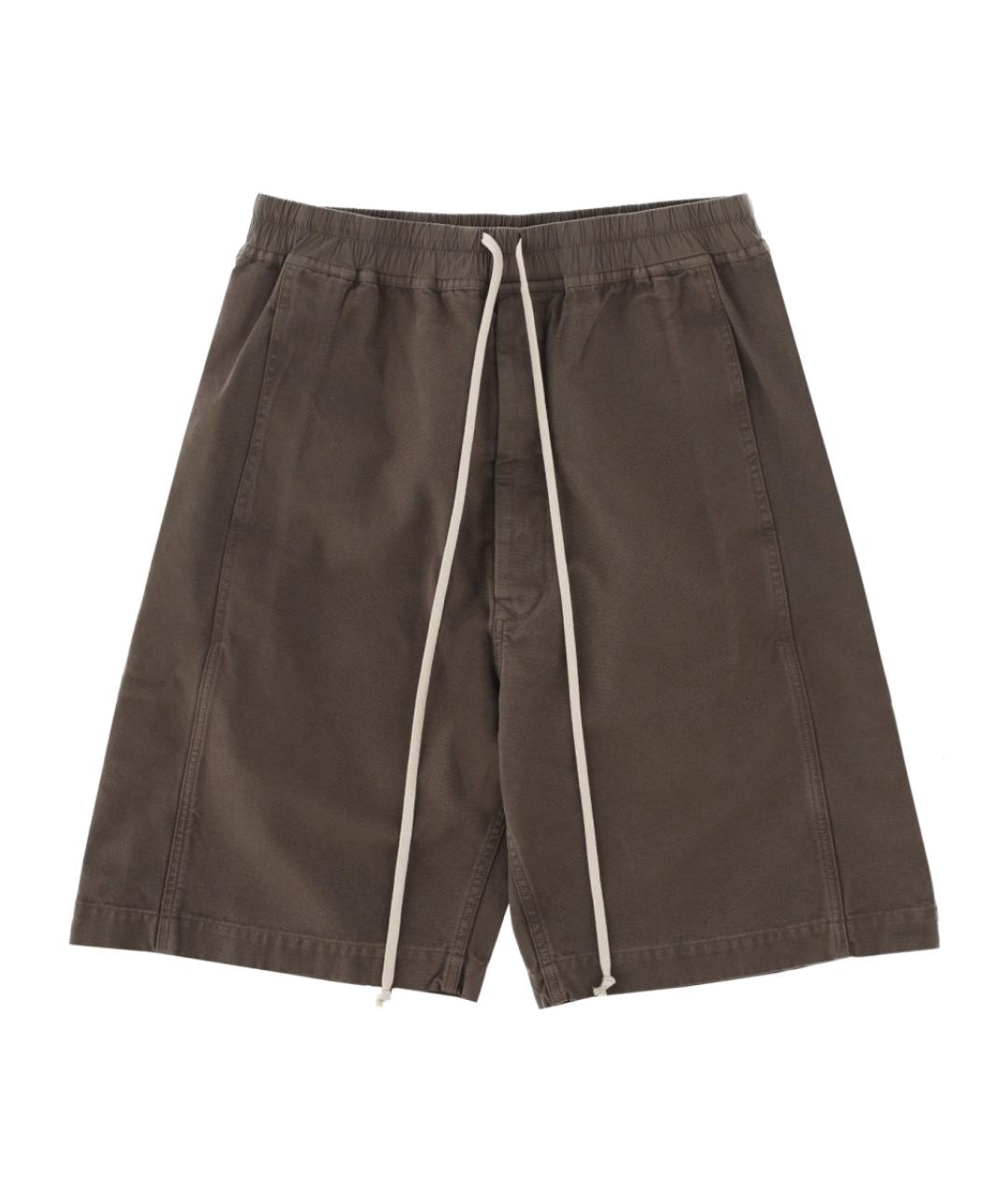 RICK OWENS DRKSHDW Коричневые хлопко-эластановые шорты, фото 1