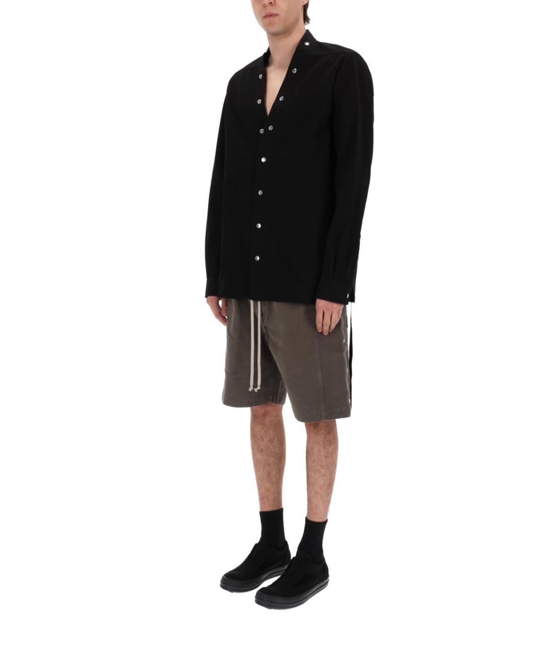 RICK OWENS DRKSHDW Коричневые хлопко-эластановые шорты, фото 3