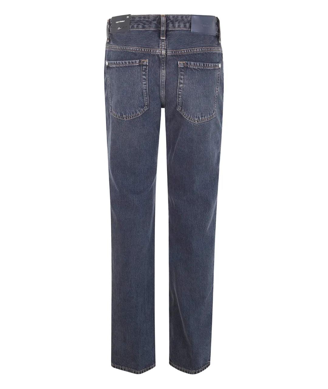7 FOR ALL MANKIND Серые хлопковые прямые джинсы, фото 5