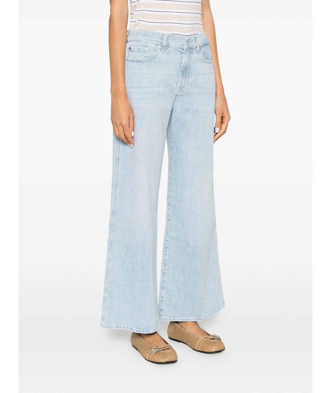 7 FOR ALL MANKIND Синие хлопковые прямые джинсы, фото 4