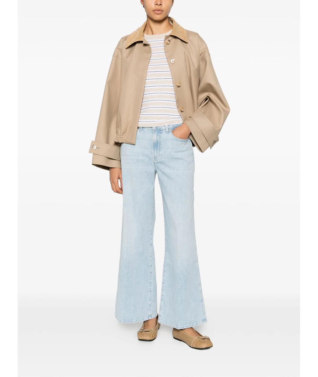 7 FOR ALL MANKIND Синие хлопковые прямые джинсы, фото 2
