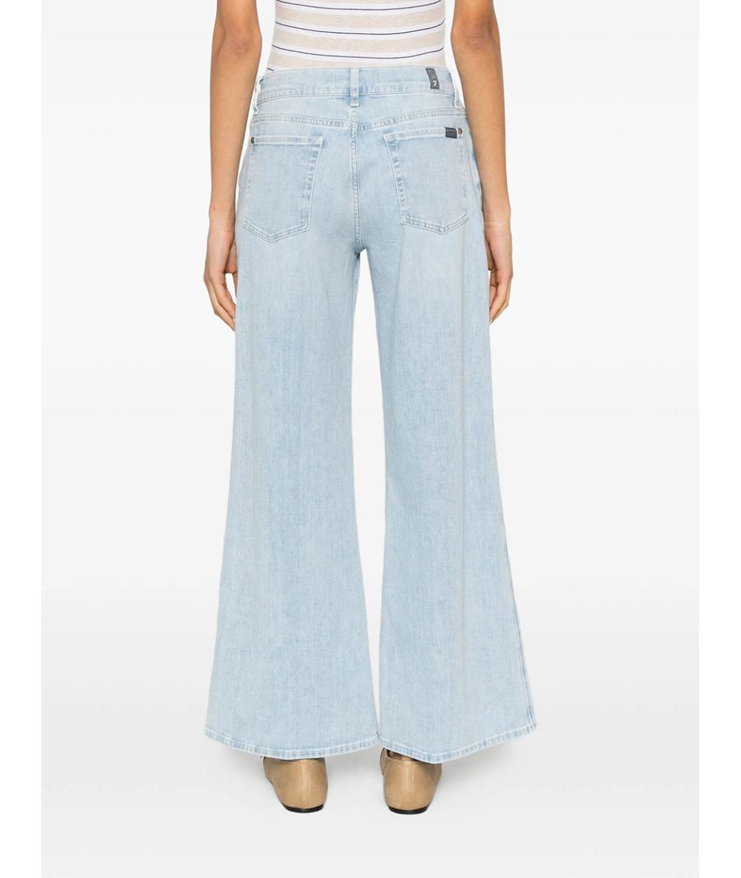 7 FOR ALL MANKIND Синие хлопковые прямые джинсы, фото 5