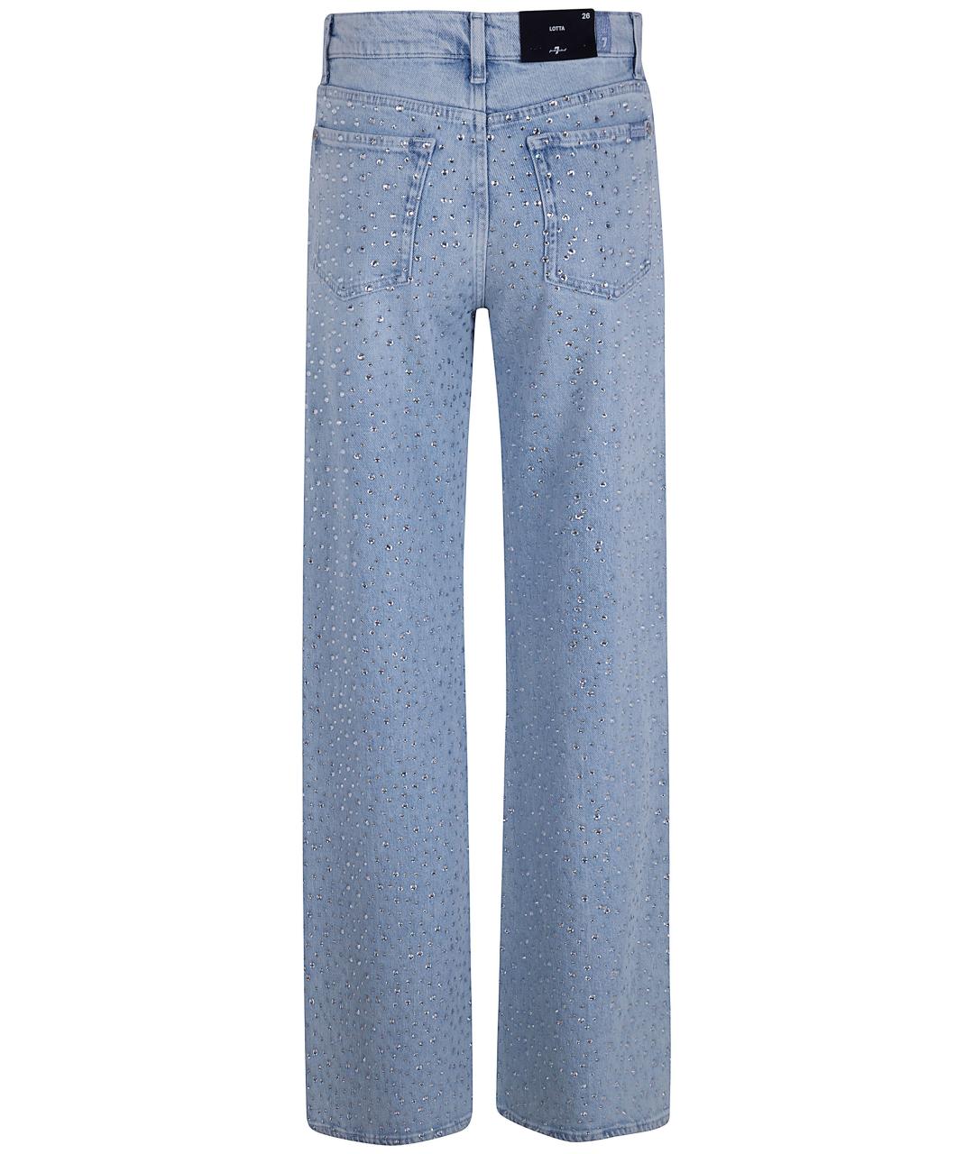 7 FOR ALL MANKIND Синие хлопковые прямые джинсы, фото 2