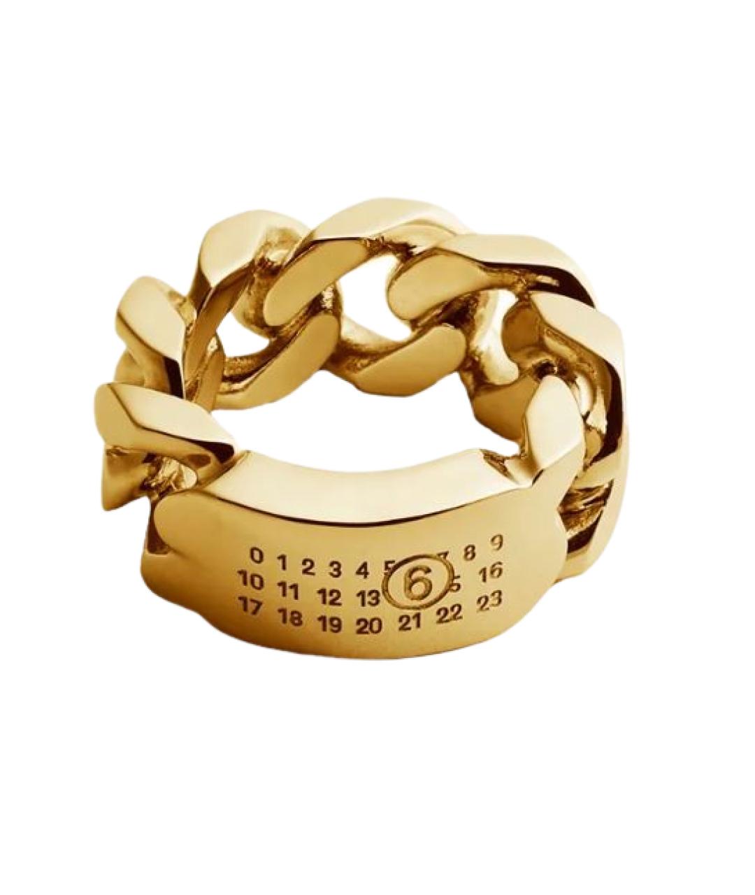 MM6 MAISON MARGIELA Золотое металлическое кольцо, фото 1