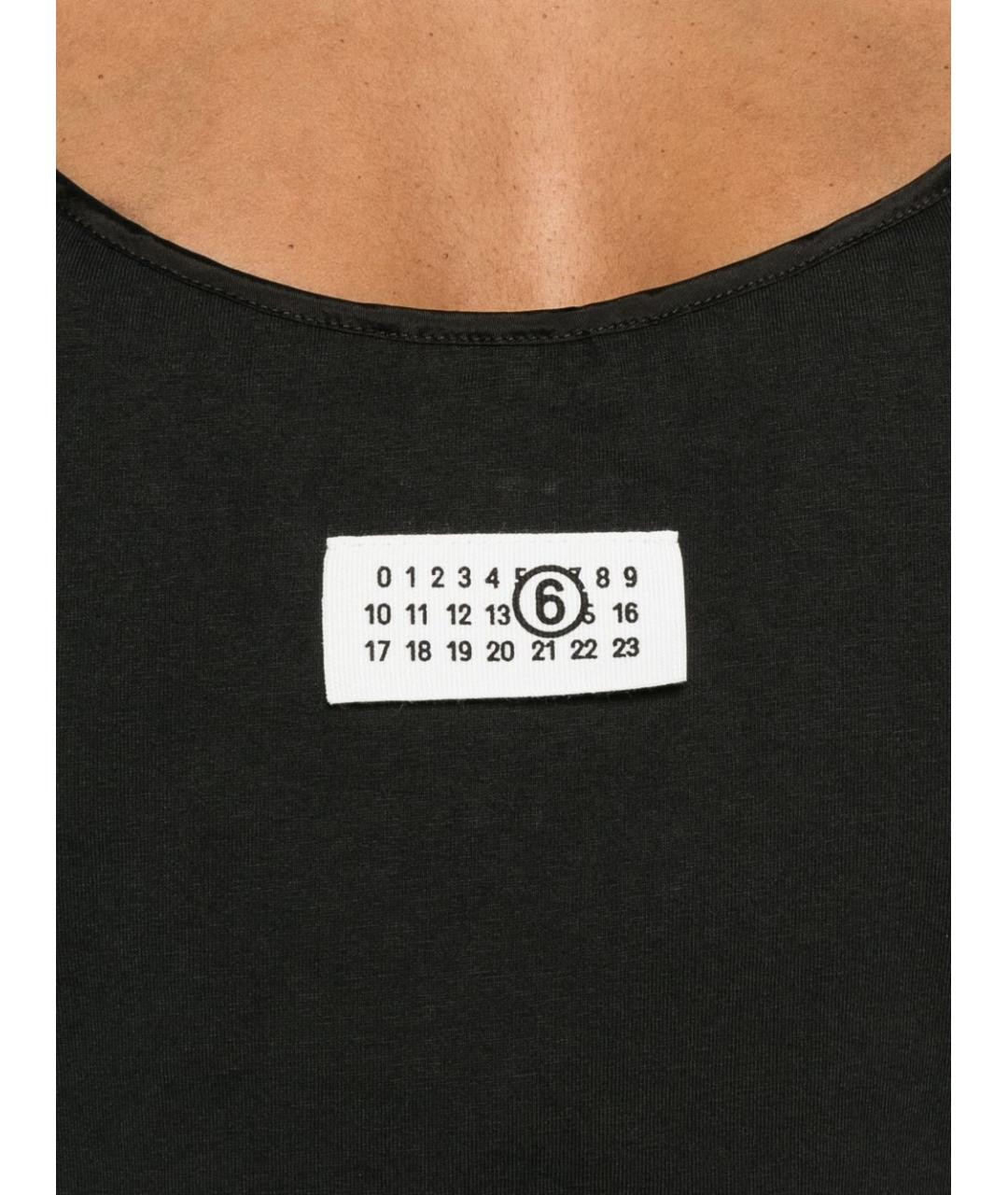 MM6 MAISON MARGIELA Черное хлопковое повседневное платье, фото 2