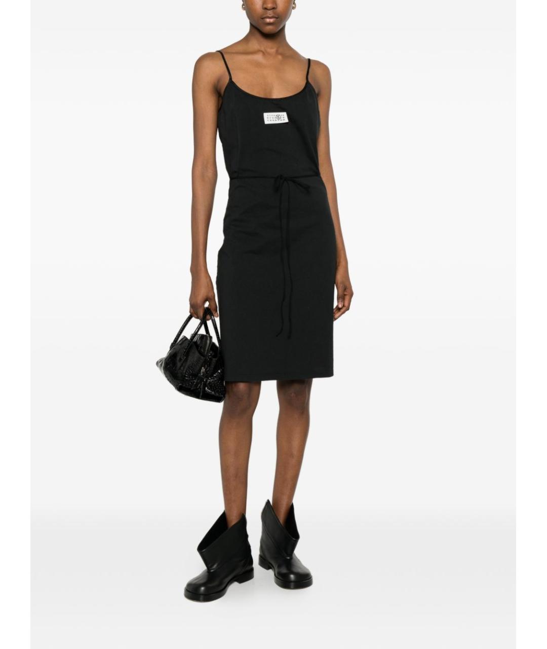 MM6 MAISON MARGIELA Черное хлопковое повседневное платье, фото 3