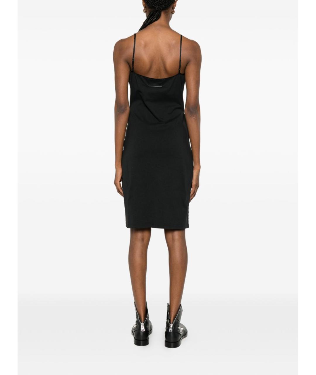 MM6 MAISON MARGIELA Черное хлопковое повседневное платье, фото 4
