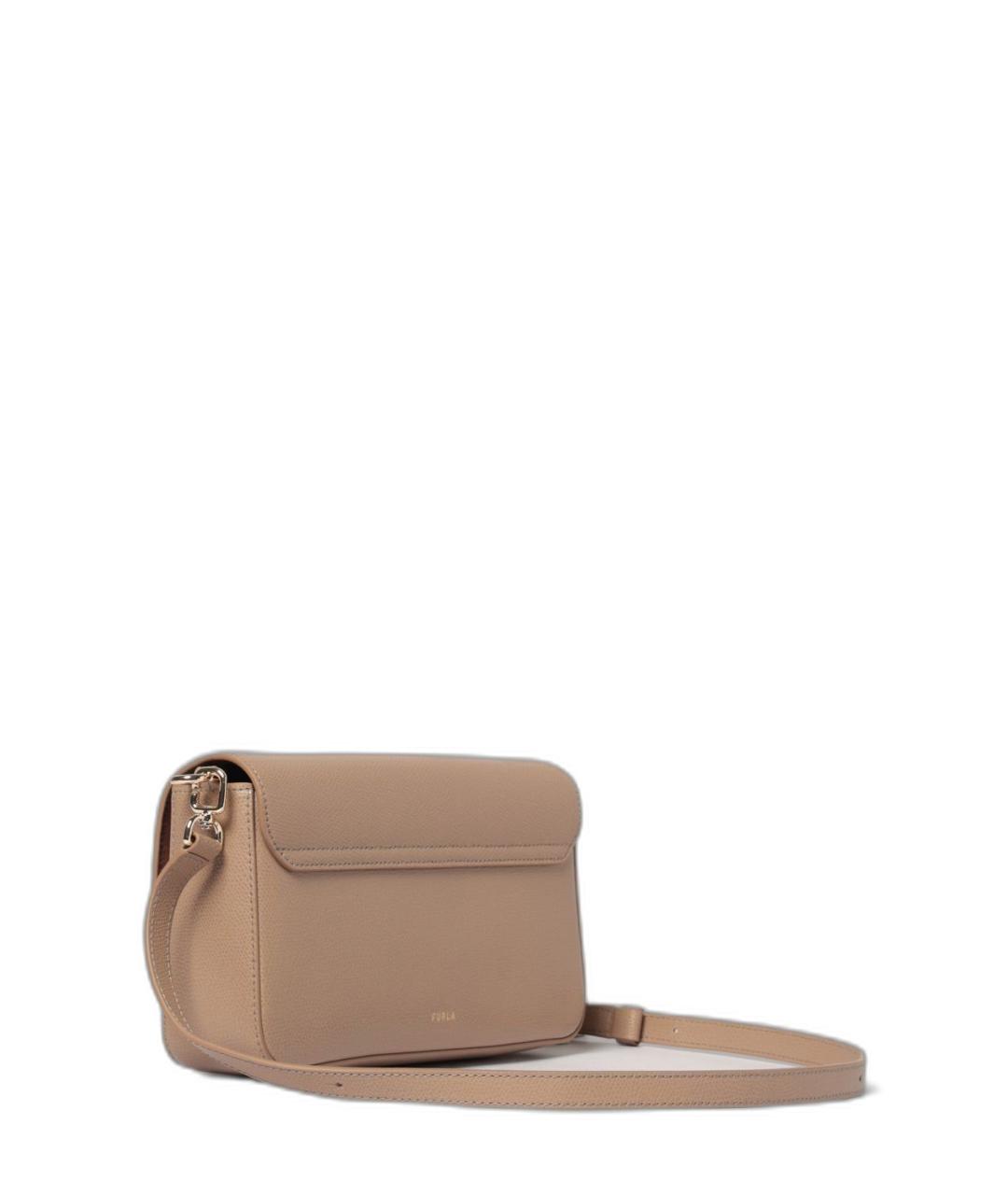 FURLA Коричневая кожаная сумка через плечо, фото 2