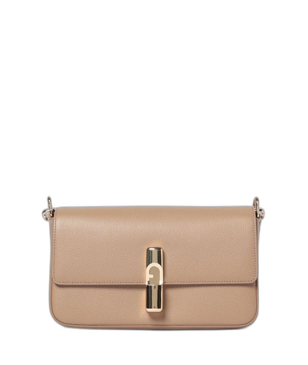 FURLA Коричневая кожаная сумка через плечо, фото 1