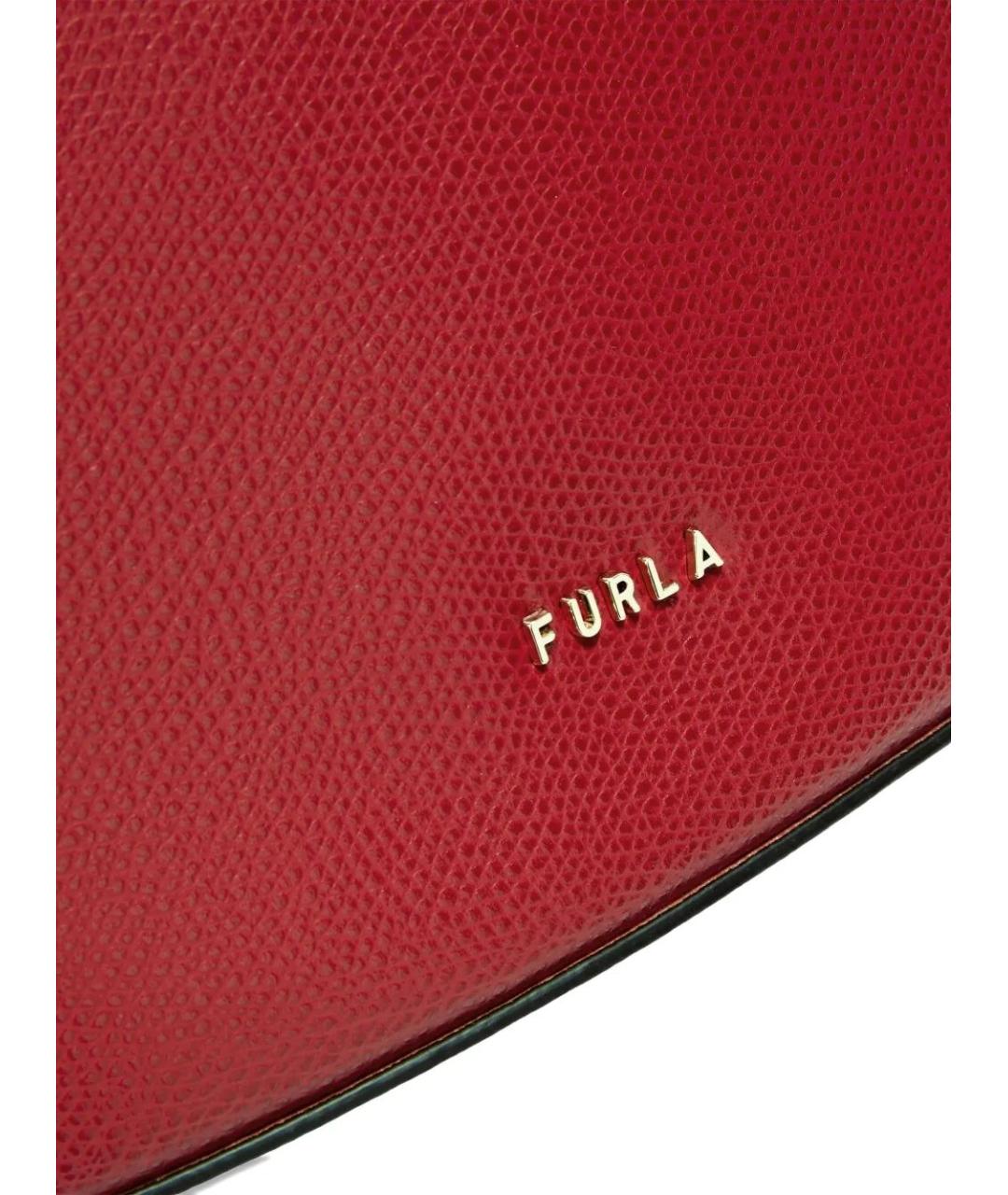 FURLA Красная кожаная сумка с короткими ручками, фото 5