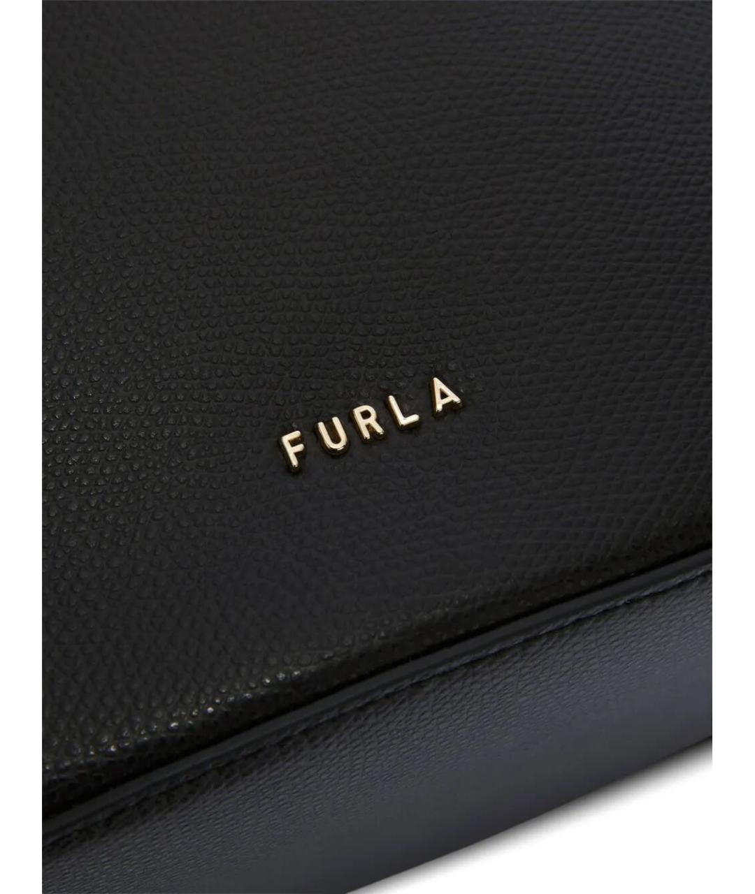 FURLA Черная кожаная сумка с короткими ручками, фото 3