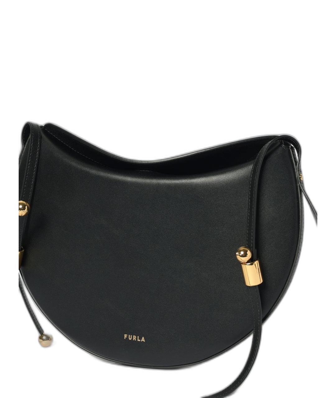 FURLA Черная кожаная сумка через плечо, фото 4