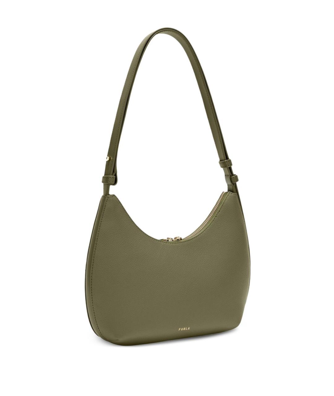 FURLA Зеленая кожаная сумка через плечо, фото 3