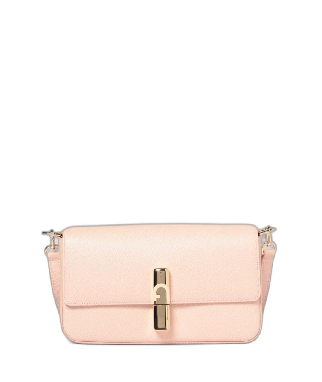 FURLA Розовая кожаная сумка с короткими ручками, фото 1