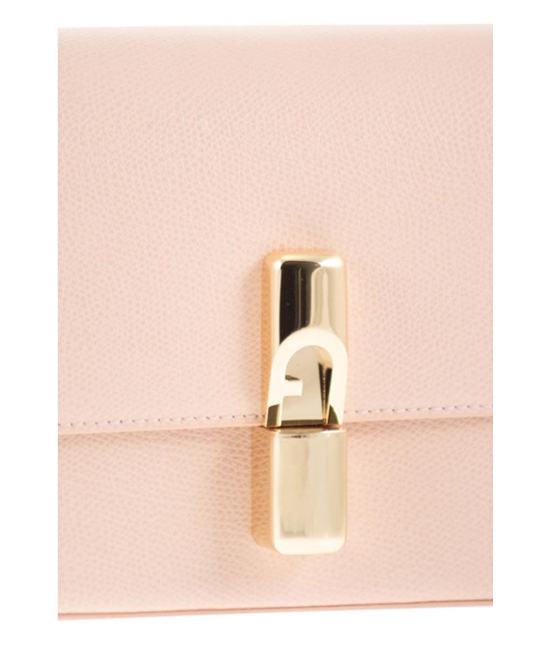 FURLA Розовая кожаная сумка с короткими ручками, фото 5