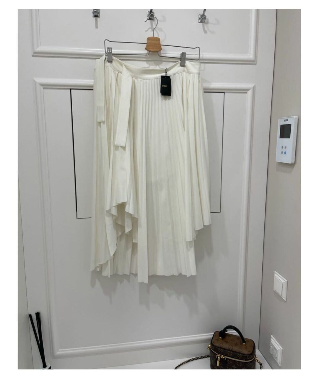 MAJE Белая полиэстеровая юбка миди, фото 2