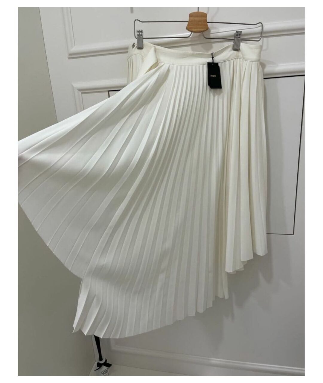 MAJE Белая полиэстеровая юбка миди, фото 3