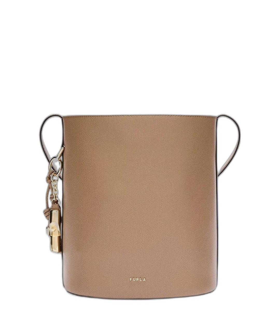 FURLA Коричневая кожаная сумка через плечо, фото 1