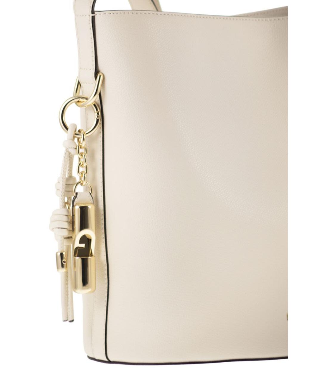 FURLA Бежевая кожаная сумка через плечо, фото 5