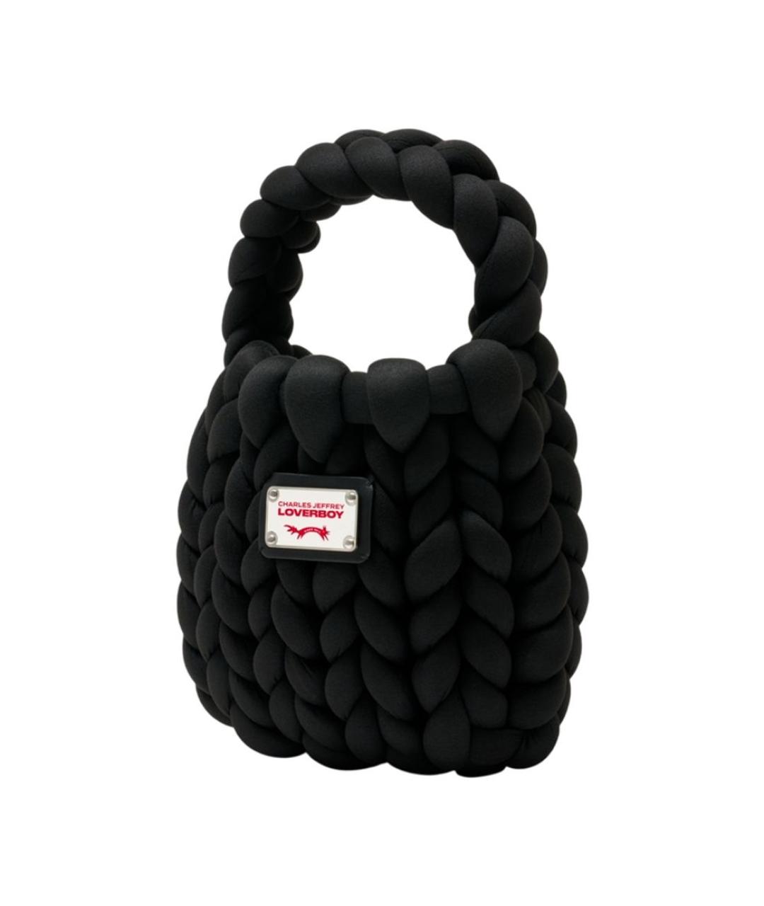 CHARLES JEFFREY LOVERBOY Черная синтетическая сумка с короткими ручками, фото 2