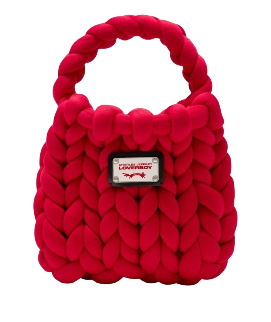 CHARLES JEFFREY LOVERBOY Красная синтетическая сумка с короткими ручками, фото 1