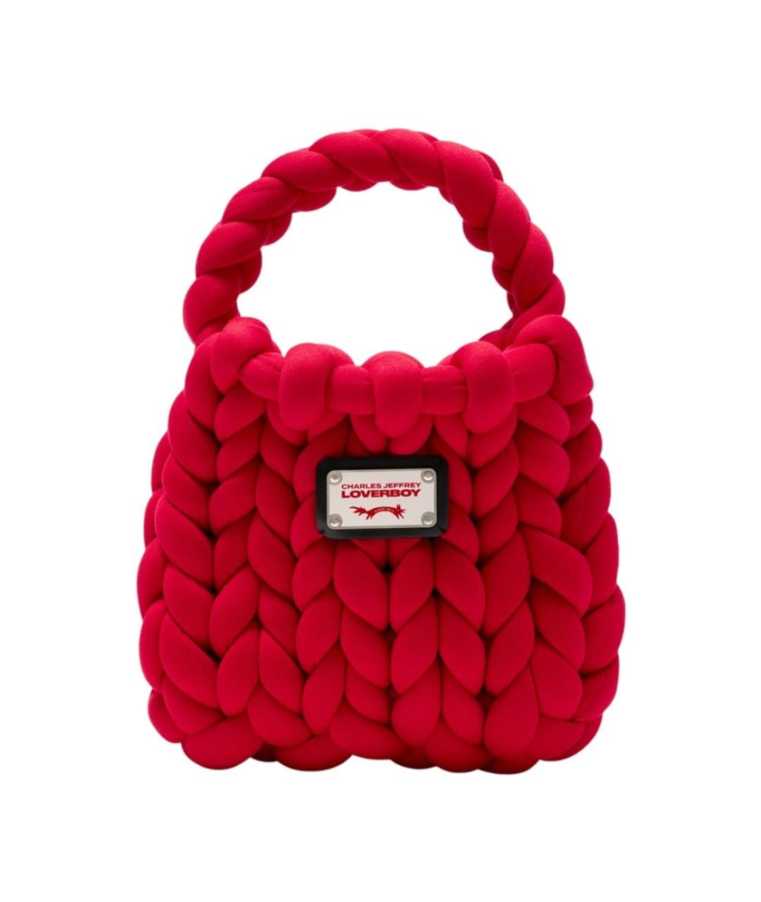 CHARLES JEFFREY LOVERBOY Красная синтетическая сумка с короткими ручками, фото 3