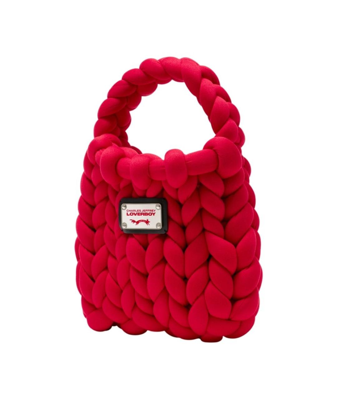 CHARLES JEFFREY LOVERBOY Красная синтетическая сумка с короткими ручками, фото 2