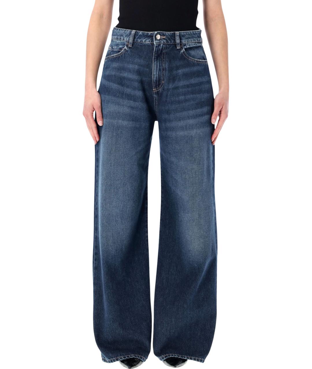 ICON DENIM Синие хлопковые прямые джинсы, фото 1