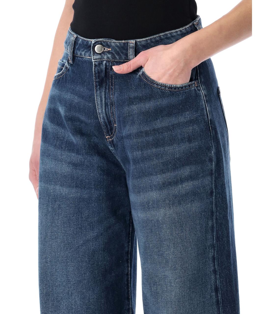 ICON DENIM Синие хлопковые прямые джинсы, фото 3
