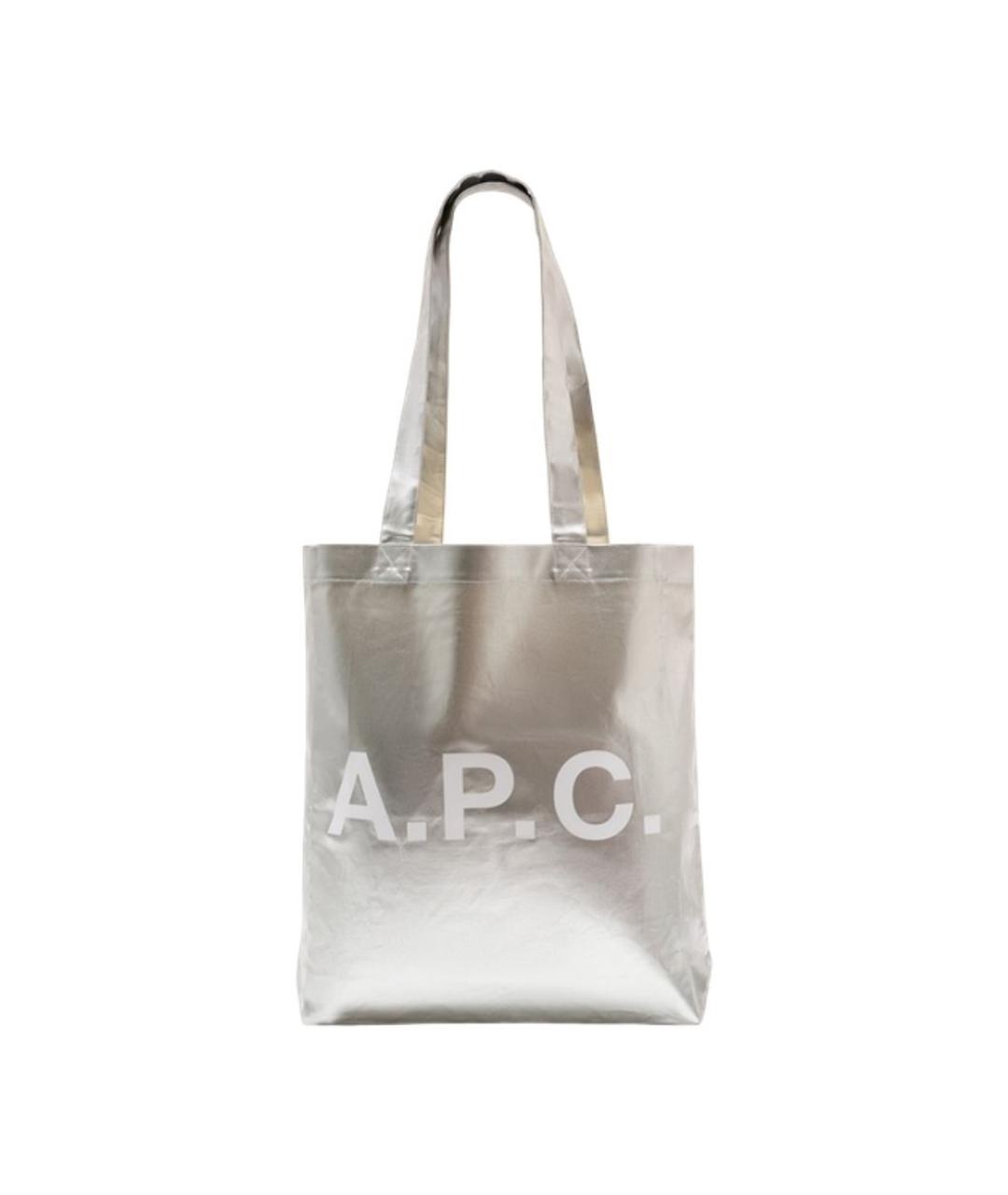 A.P.C. Серебряная синтетическая сумка тоут, фото 1