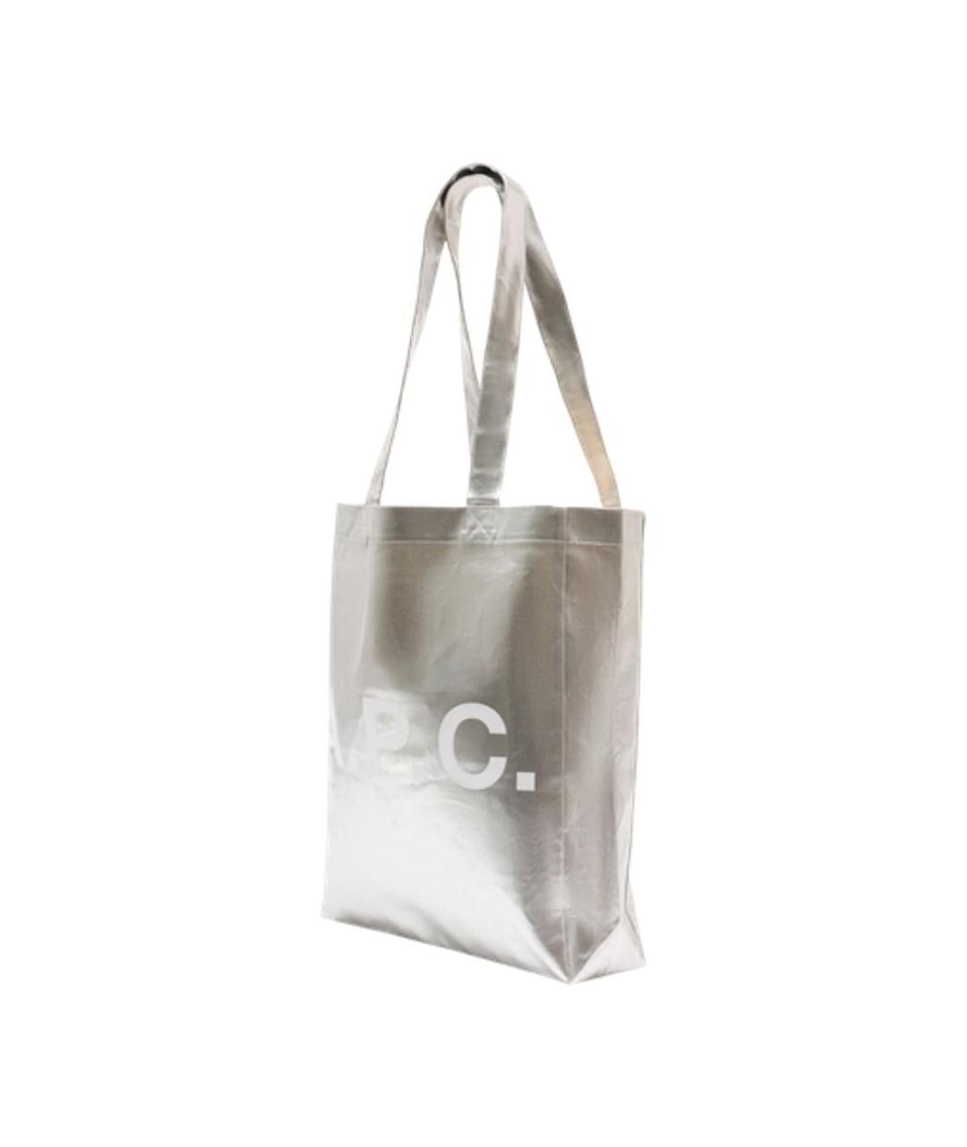 A.P.C. Серебряная синтетическая сумка тоут, фото 2