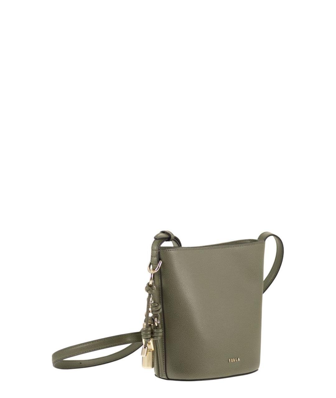 FURLA Зеленая кожаная сумка через плечо, фото 4