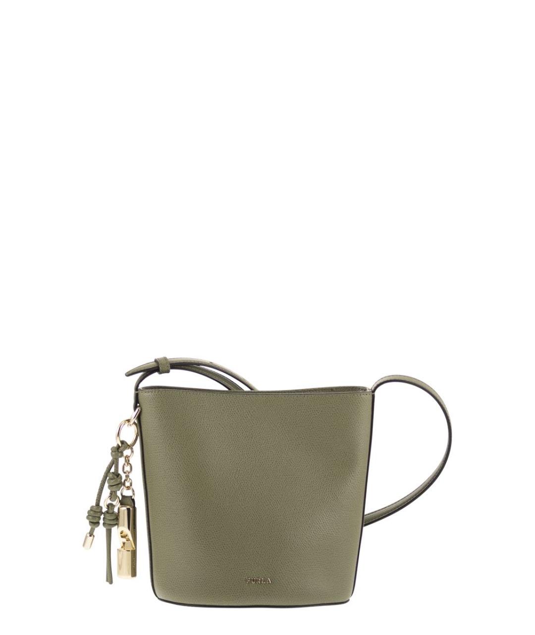 FURLA Зеленая кожаная сумка через плечо, фото 1