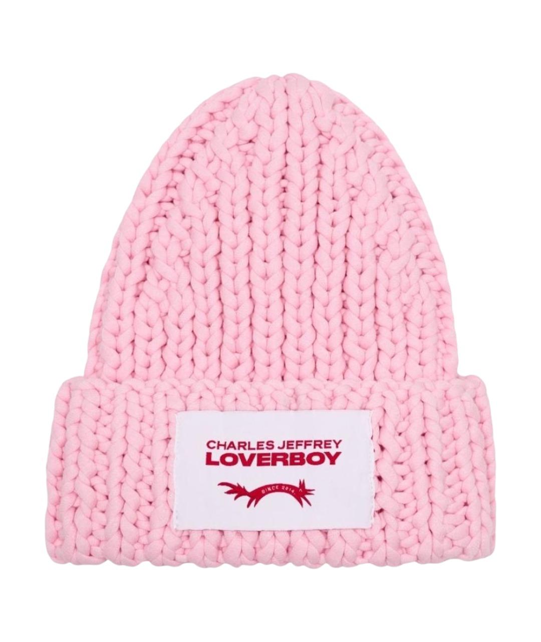 CHARLES JEFFREY LOVERBOY Розовая хлопковая шапка, фото 1
