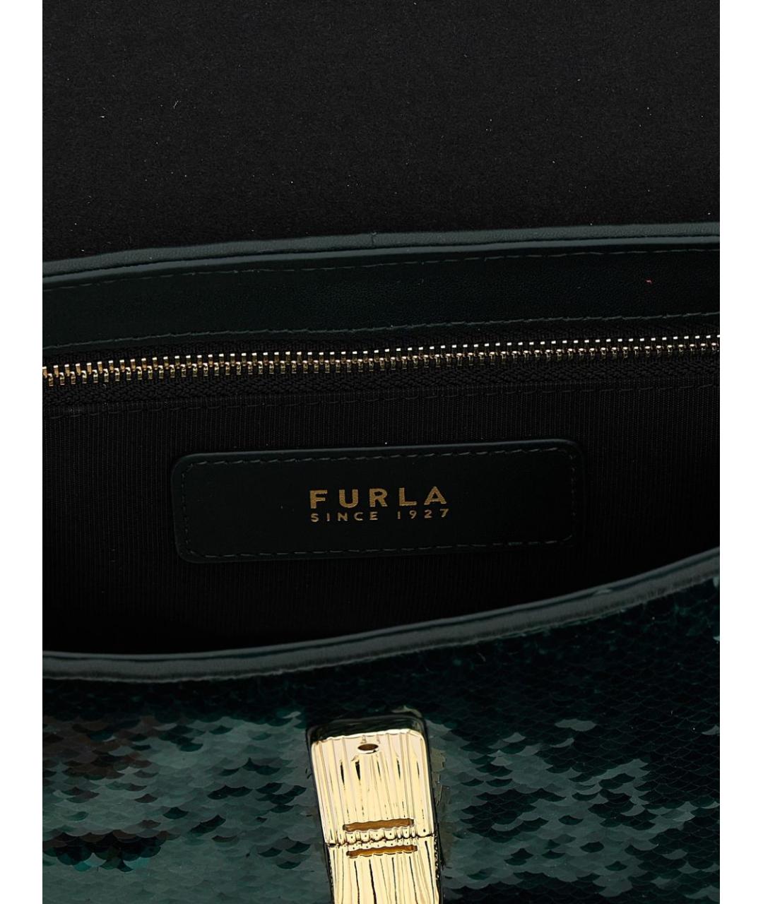 FURLA Зеленая кожаная сумка через плечо, фото 4