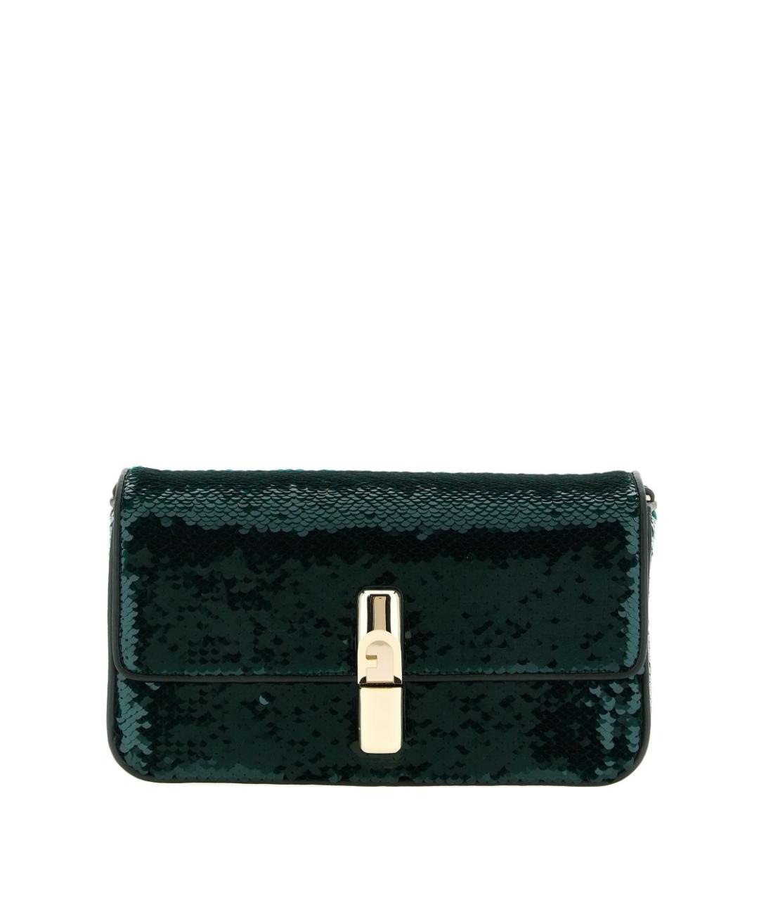 FURLA Зеленая кожаная сумка через плечо, фото 1
