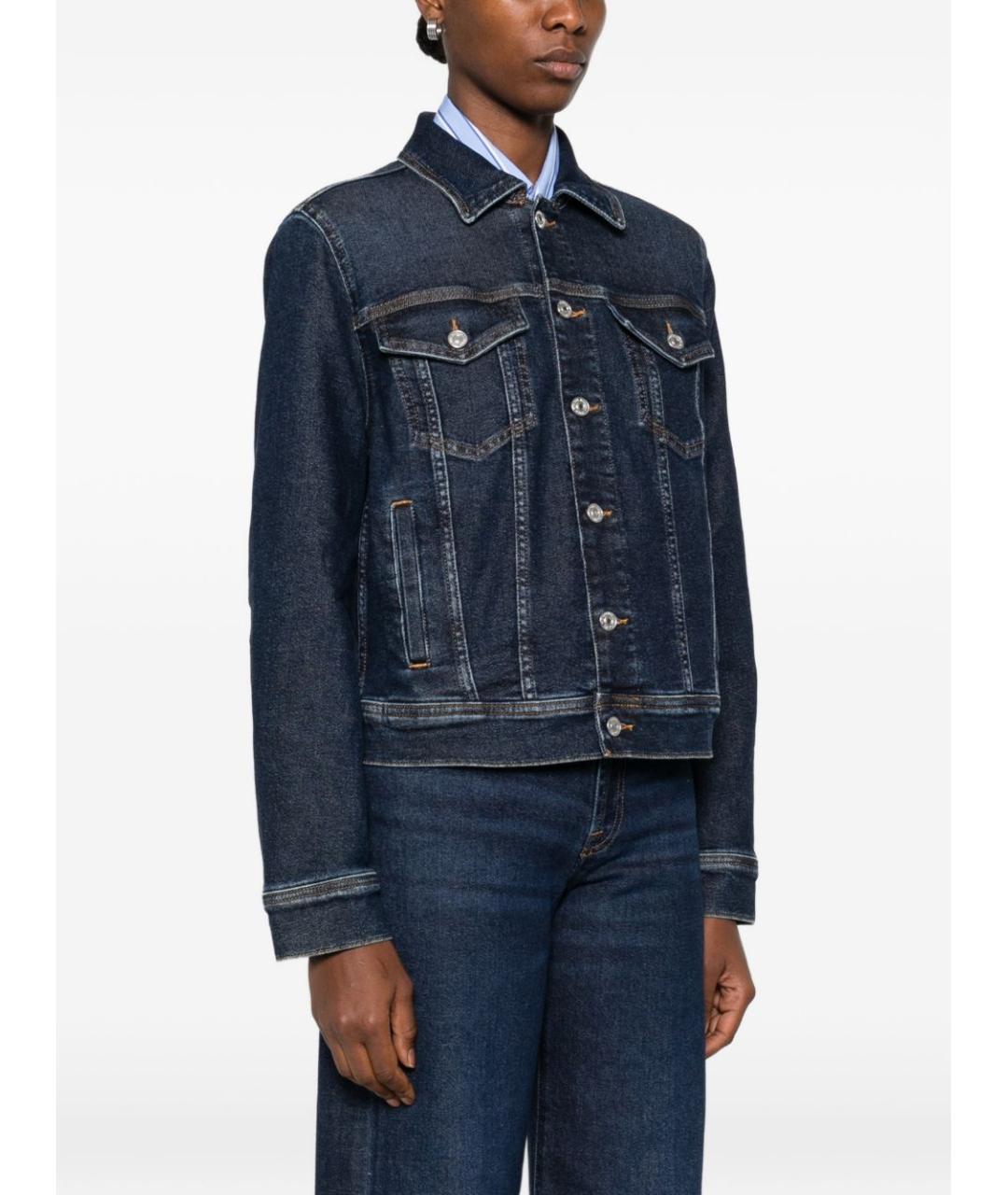 7 FOR ALL MANKIND Синяя хлопковая куртка, фото 5