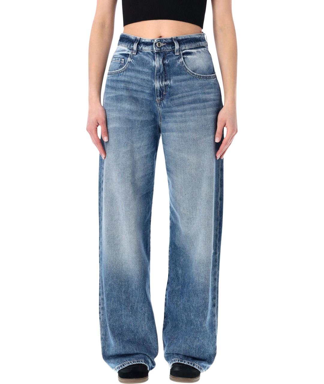 ICON DENIM Синие хлопковые прямые джинсы, фото 1