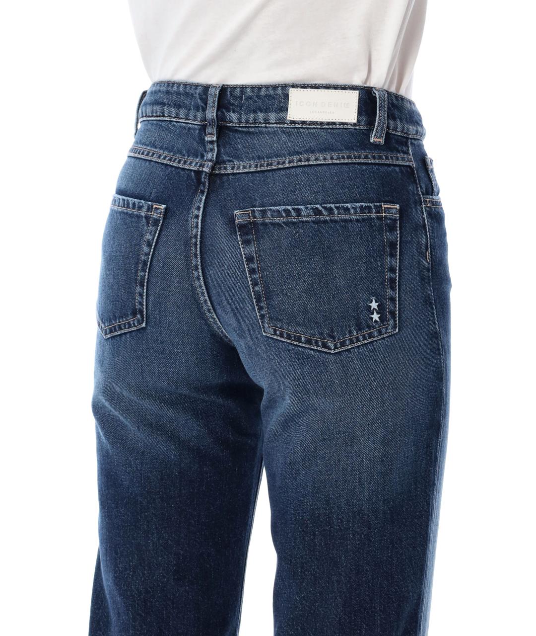 ICON DENIM Синие хлопковые прямые джинсы, фото 3